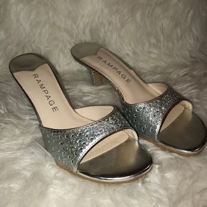 Like New Size 8 Rampage Silver with Blue Heels
